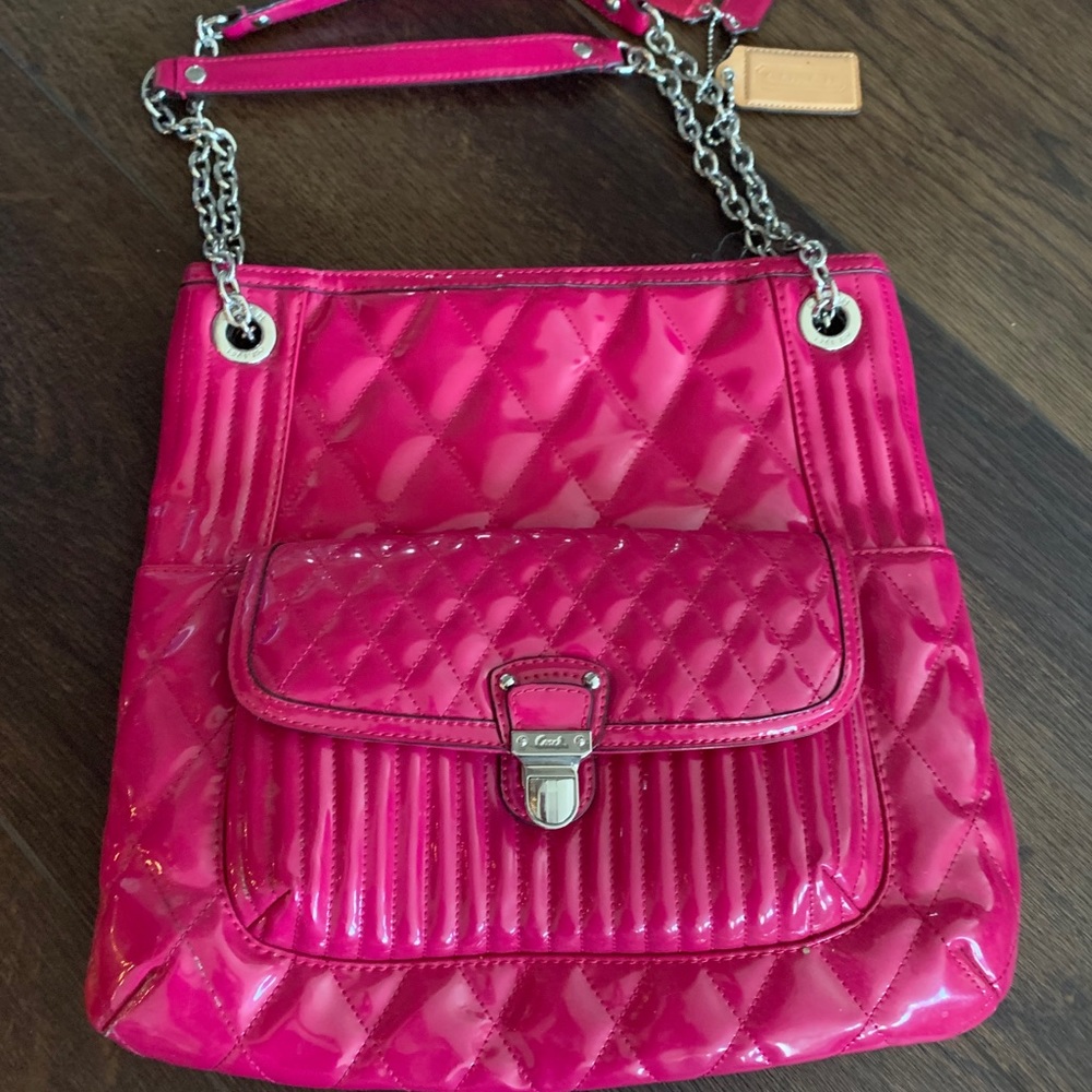 Coach Magenta Patent Leather purse